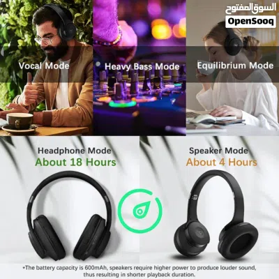 2IN1 HEADSET & SPEAKER VOGUE 4 - سماعه وسبيكر 2 في 1 بلوتوث بصوت نقي وعازل الصوت 3