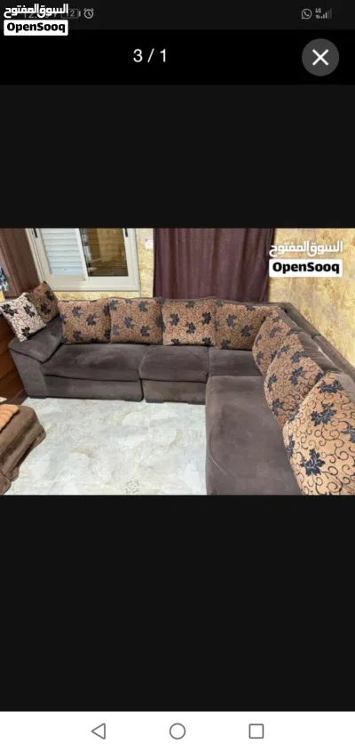 طقم كنب مستعمل للبيع في حاله ممتازه 3