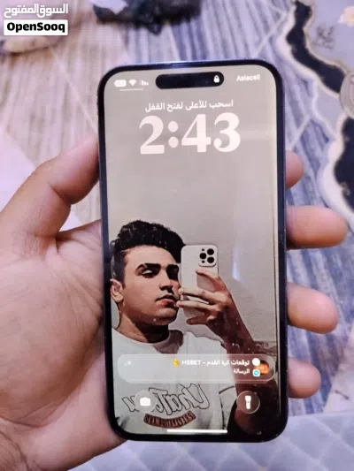 السلام عليكم ايفون 14 برو ماكس شرق اوسط شريحتي كامل ملحقات ذاكره 256 بطاريه 76 3