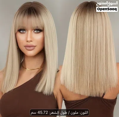 باروكة اشقر قصير مع غرة 4