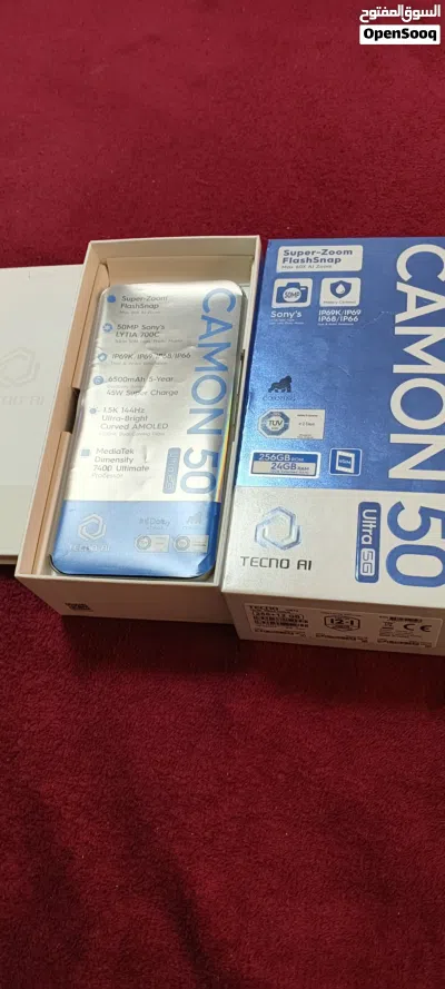 تيكنو CAMON 50 Ultra 5G رام 24g ذاكرة 256gجديد كفالة تكنو مشغل 5 ايام 2