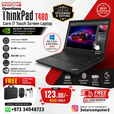 Lenovo i7 Touch Laptop 2GB Graphic Total 10GB, 16GB RAM Good For Designing & Editing 2