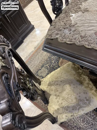 طاولة سفرة مع بوفيه خشب زان 4