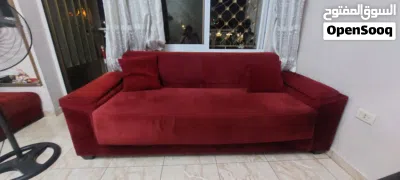 طقم كنب كورنر وكنباي ثلاثية وطقمين طربيزات وبرداي للبيع 2