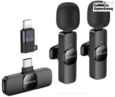 للبيع مايك لاسلكي نوع BOROFONE BKF15 Dual Mic Wireless Microphone جديد شبه مش مستخدم 2