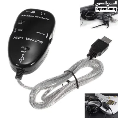 USB Guitar Link Cable Guitar to USB Interface Cable Link Audio for PC Recording Adapter 4