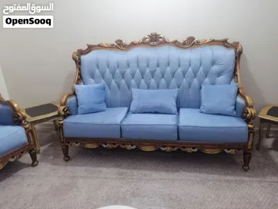 كنب خشب زان فخم حفر خشبي نظيف جدا 2