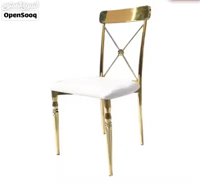 Luxury in Every Detail Gold Cross-Back Dining Chair 2