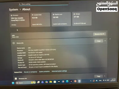 dell vostro 3520 جيل 12 Microsoft windows 11pro نسخة اصليه core i7 iris xe 4