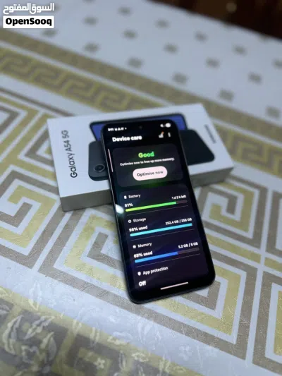 بباكوه A54 5G 265GB لا يوجد اي عيوب او خبوش وخالي من الصيانة نهايته من الاخير وافضل سعر 1350 4
