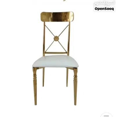 Luxury in Every Detail Gold Cross-Back Dining Chair 3