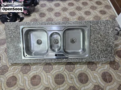 مجلى مطبخ كامل مع رخام جرانيت للبيع بحالة ممتازة ونظيفة جداً 3