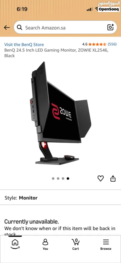 شاشه ZOWIE XL25 240 هرتز 0.5 مللي سكند من افضل شاشات القيمنق استعمال نظيف جدا 3