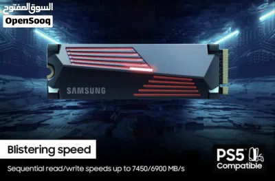 قرص صلب داخلي سامسونج 990 برو بسعة 1 تيرابايت مع مشتت حراري PCIe 4.0 M.2 3