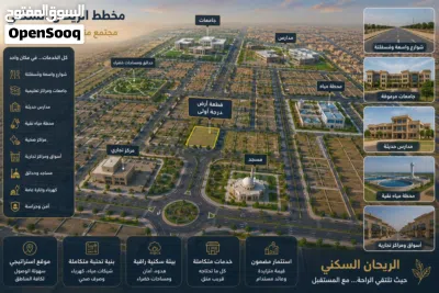 قطعة أرض بمدينة الريحان السكنية 2كيلو متر من سوق ليبيا 3