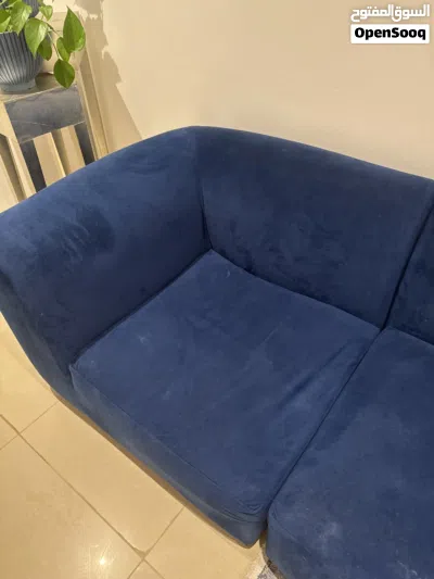 طقم كنب لون كحلي خام مخمل مريح 2