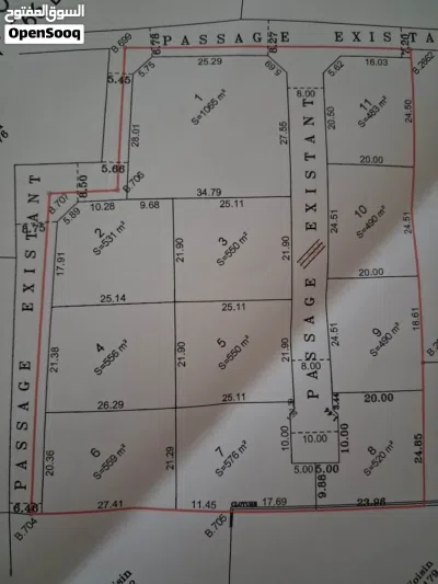 أرض كبيرة مقسمة أختار القطع الذي تريدها هناك 490 و550 و1061 2