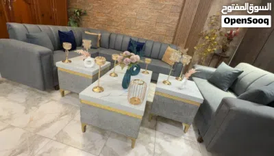طقم كنب modren نظام أمريكي كوالتي عالي (( مع طقم طاولات )) ، أسفنج ضغط عالي تفاصيل راقيه و مميز 2