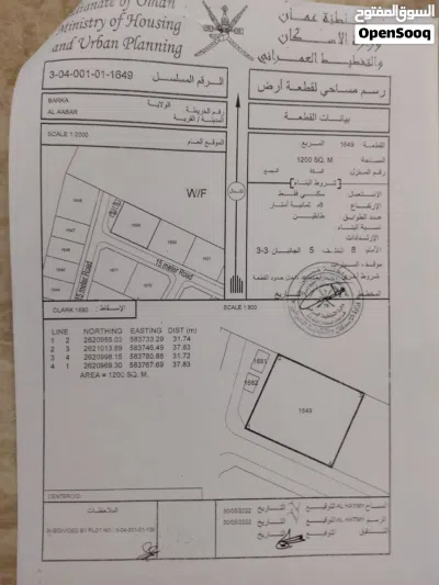 ارض سكنية في بركاء مفتوحه علي ثلاث اتجاهات Residential land in Barka, open on three sides 3