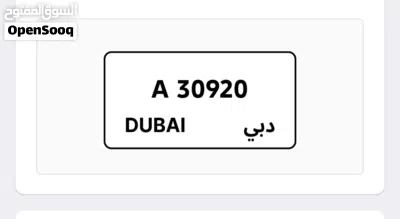 car plates Dubai A/30920 2