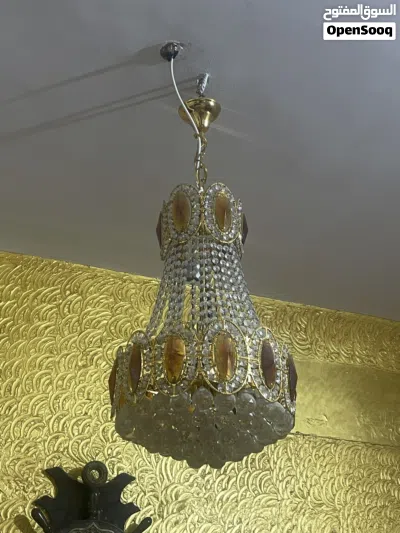 ثريات 2 كبار و2 صغار لون ذهبي وبني 3