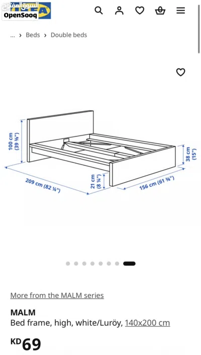 IKEA MALM bed +slats 140x200 3