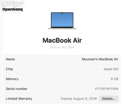 Macbook Air 15-inch M3 4