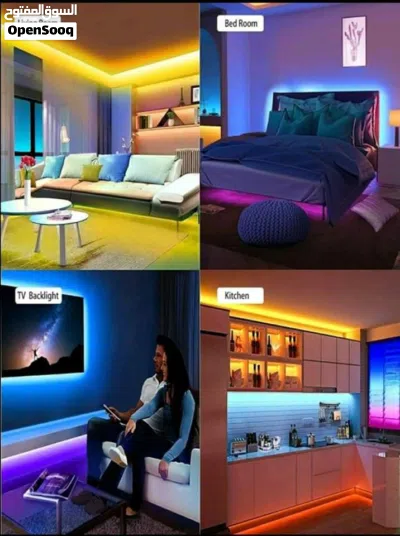 حبل ليد RGB دبل فيس لاصق يضي اكثر من 16 لون و حركه و تحكم بالريموت 5 متر اضائه ضوء اناره 4
