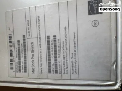 Mac book pro 2018 16 ram 15.6in 2