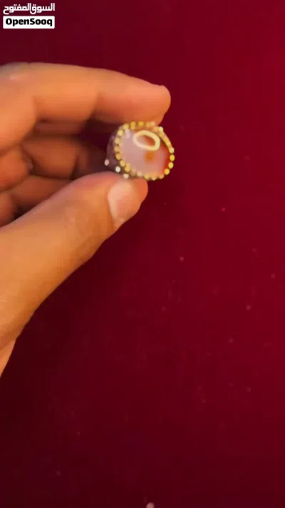خاتم فضة مميز بحجر عقيق طبيعي 2