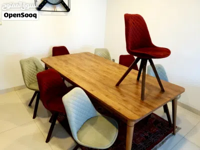 Urgent Sale modern 8 persons dinning set with 360_Degree rotating chairs 4