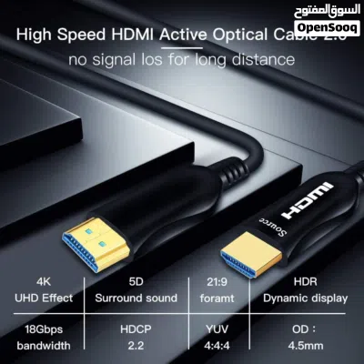 HAING Active Optic Fiber HDTV HDMI Cable 15M كابل HDMI ألياف ضوئية نشط HAING HDTV بطول 15 متر 4