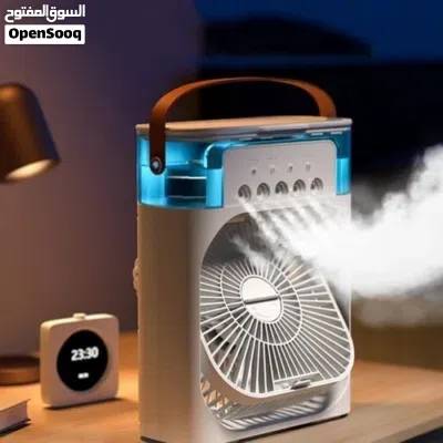Buy1 Get1 Free Mini Air Cooler Fan with Mist Spray & LED Lights – USB Rechargeable 2
