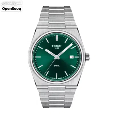 ساعة تيسوت جديده رجاليه الاصليه TISSOT NEW PRX 40mm green dail original 2
