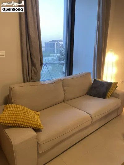 كنب ايكيا عدد قطعتين + طاولة كونسول مع مراية من ايكيا Two sofas with a table from IKEA 4