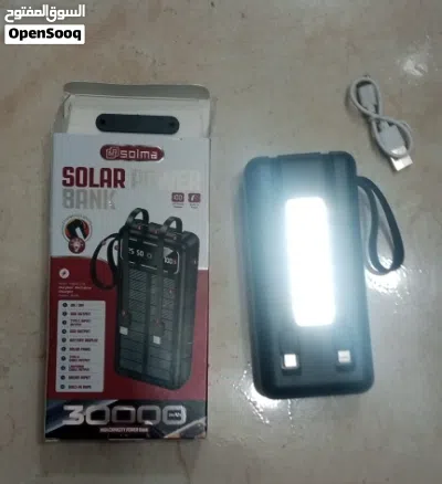 باور بانك شاحن موبايل متنقل سعة عالية 20000 شمسي او كهرباء اضائه LED شاشه شاحن Power Bank بور بنك 4