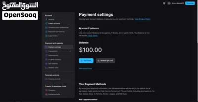 حسابEpic Gamesلُقطةوخام (مش ملموس)و في gta5 + Red Dead Redemption 2+في كاش و تقدر تشتري اي لعبة100$ 2