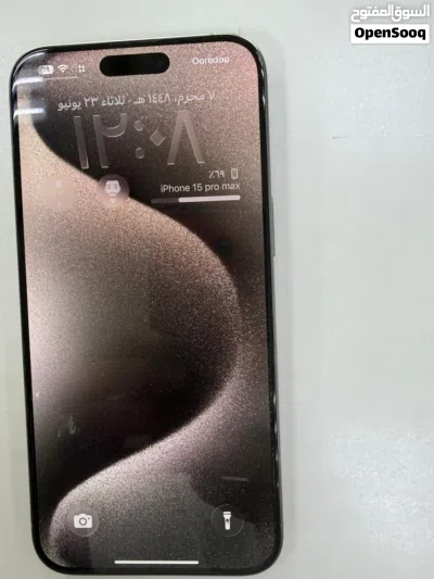ايفون 15 برو ماكس 256 نظيف بدون اي خدش و لاشمخ نسبه البطاريه 87 4
