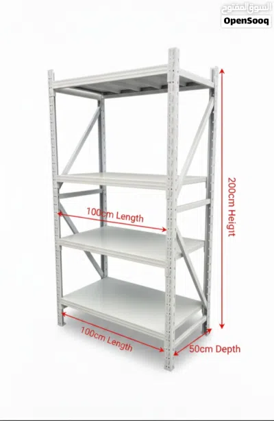 Heavy Duty Metal Storage Rack Shelves 200cm Height × 100cm Width × 50cm Depth 2