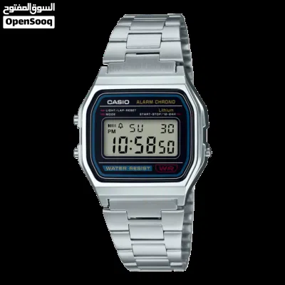 CASIO VINTAGE A158WA-1 • 1/100-second stopwatch • LED light • Stainless steel band • Water resistan 2