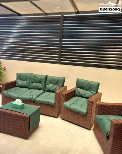 جلسات حديقة خارجية حديد ورتان سباعي وخماسي ومراجيح ثنائية وثلاثية قماش وتر بروف ضد المي 3