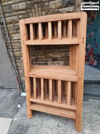 سرير خشب بملل والسلم والحاجز دورين Furniture oh 4