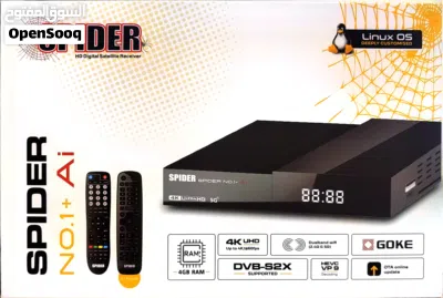 رسيفر SPIDER NO.1+Ai إثنين ريمود تحكم 4K 4GB RAM اشتركات 10 سنوات 2