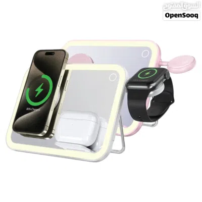 PORODO MULTI DEVICE WIRELESS CHARGING MIRROR WITH LIGHT PD-LFST108-PK 3