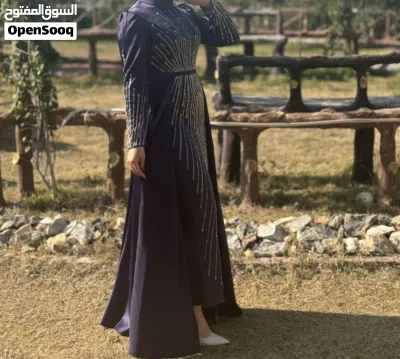 فستان سهرة مميز ومطرز (مناسب للمحجبات) - لبسة واحدة نظيف جداً 4