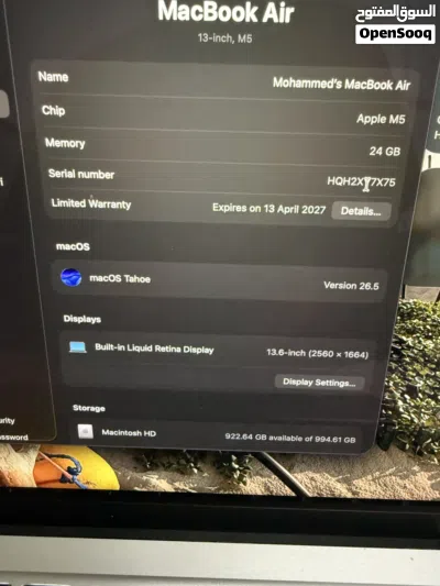 13-inch MacBook Air M5 11 months warranty 3