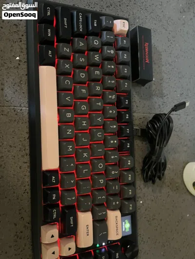 كيبور ريد دراغون مع ملحقاته مستعمل قليل فقط لgaming 3