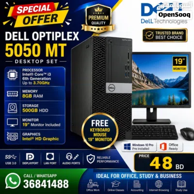 Dell Core i3 6th Generation 8GB RAM 500GB HDD 19" Monitor Intel HD Graphics 4GB Shared Windows 10 2