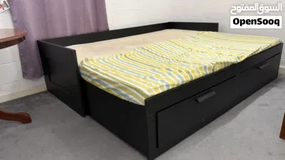 IKEA-Brimnes daybed frame with 2 drawers, Black, 80x200 cm uae used itema 3