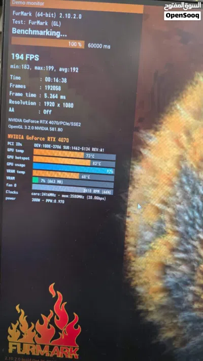 كرت شاشة ASUS RTX 4070 12GB OC مستعمل للبيع 3